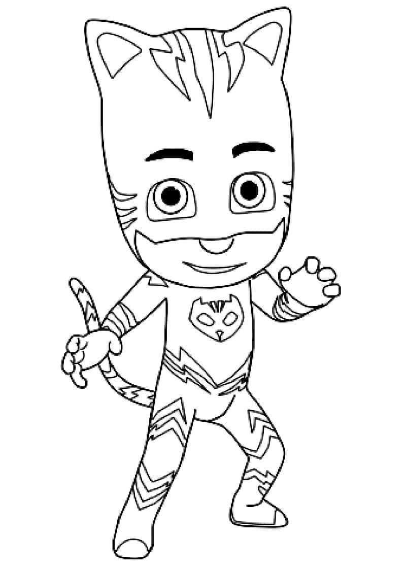 Desenho de Menino Gato PJ Masks para colorir