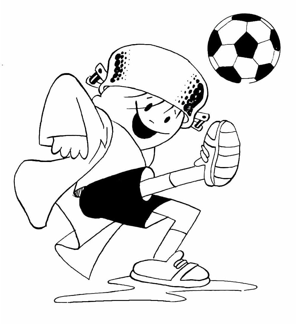 Desenho deMenino Maluquinho Joga Futebol para colorir