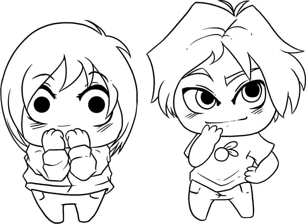 Desenho deMeninos Chibi para colorir