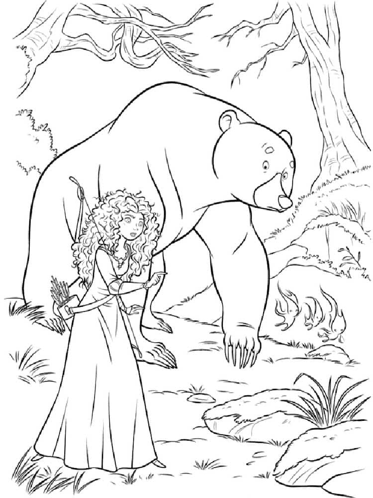 Desenho deMerida na Floresta para colorir