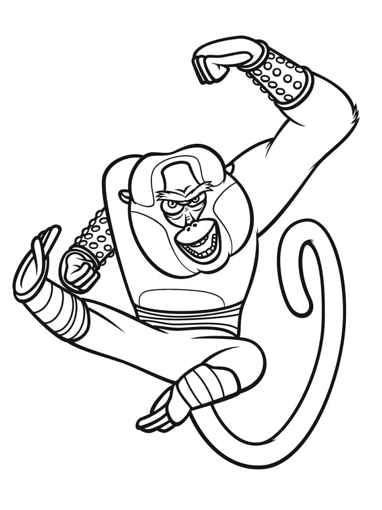 Desenho deMestre Macaco de Kung Fu Panda para colorir