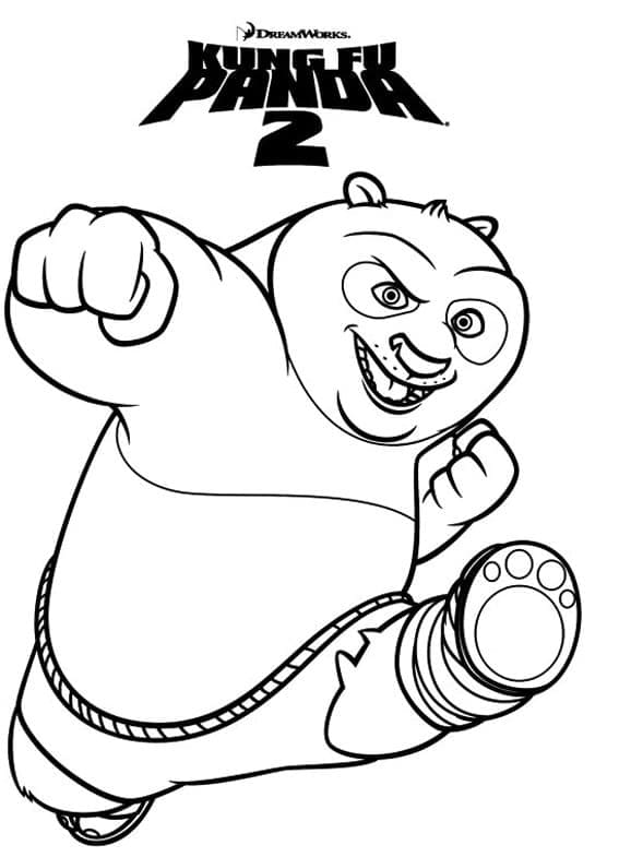 Desenho deMestre Po de Kung Fu Panda para colorir