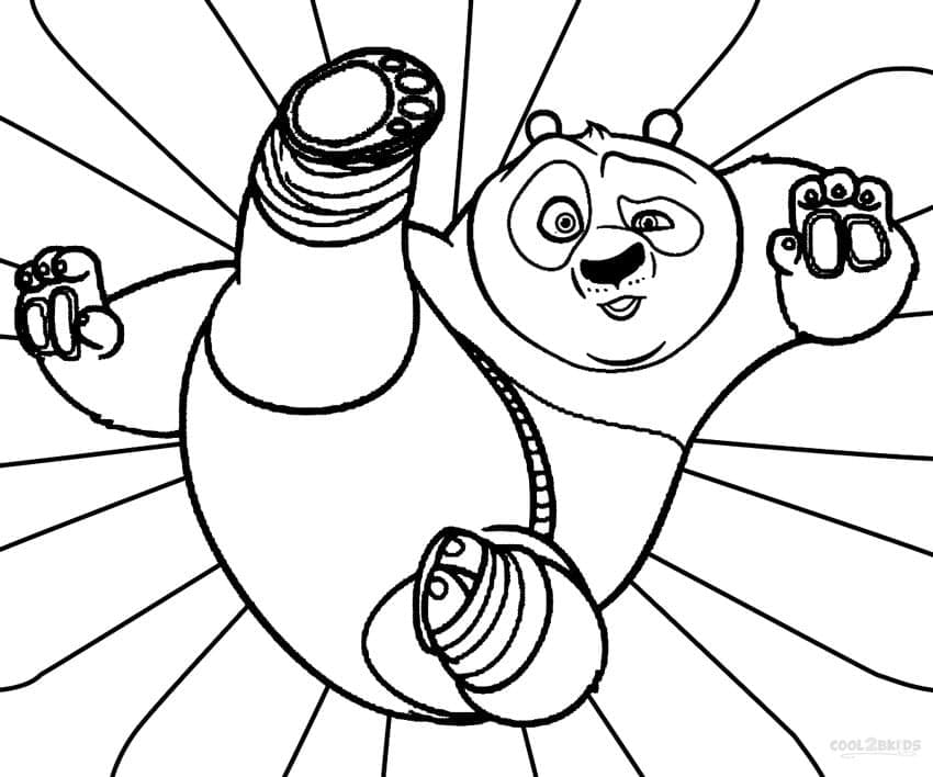 Desenho deMestre Po Kung Fu Panda para colorir