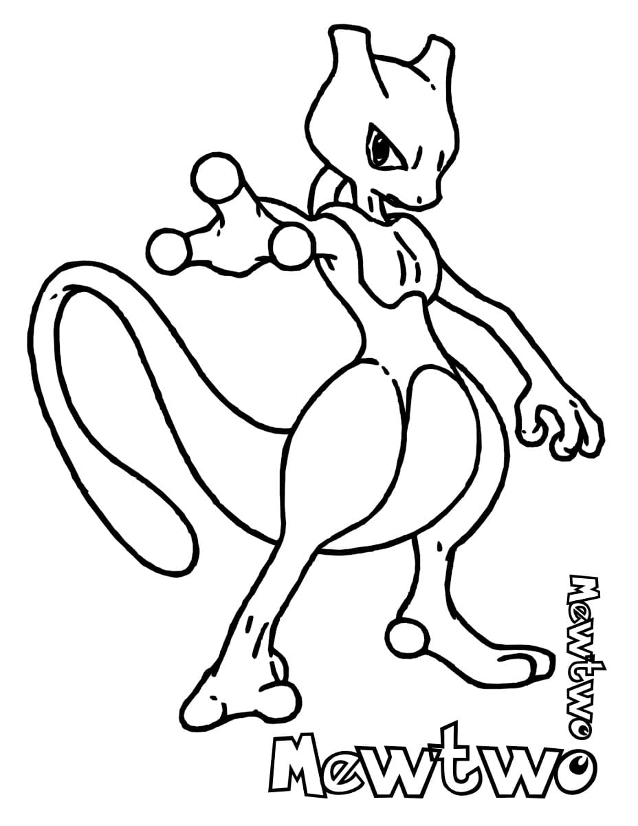 Desenho deMewtwo Pokémon para colorir