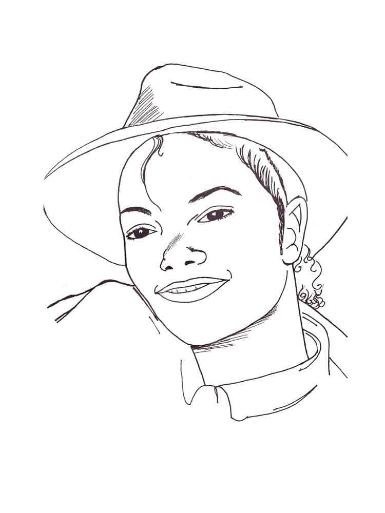 Desenho deMichael Jackson Sorridente para colorir