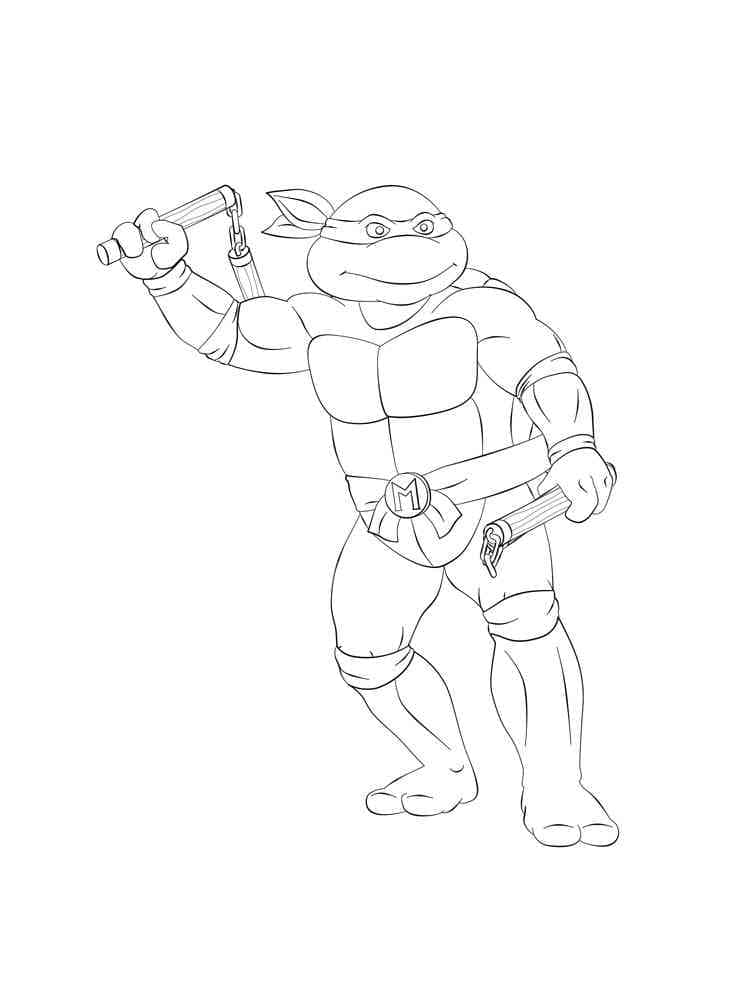 Desenho deMichelangelo em Tartarugas Ninjas para colorir