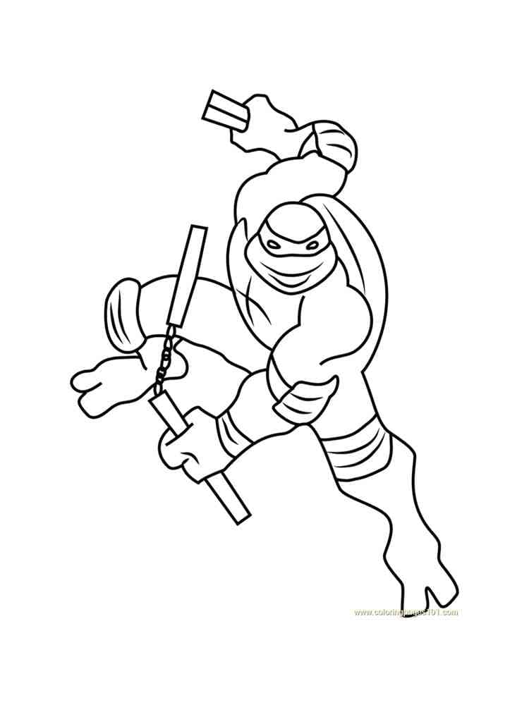 Desenho deMichelangelo Tartarugas Ninjas 3 para colorir