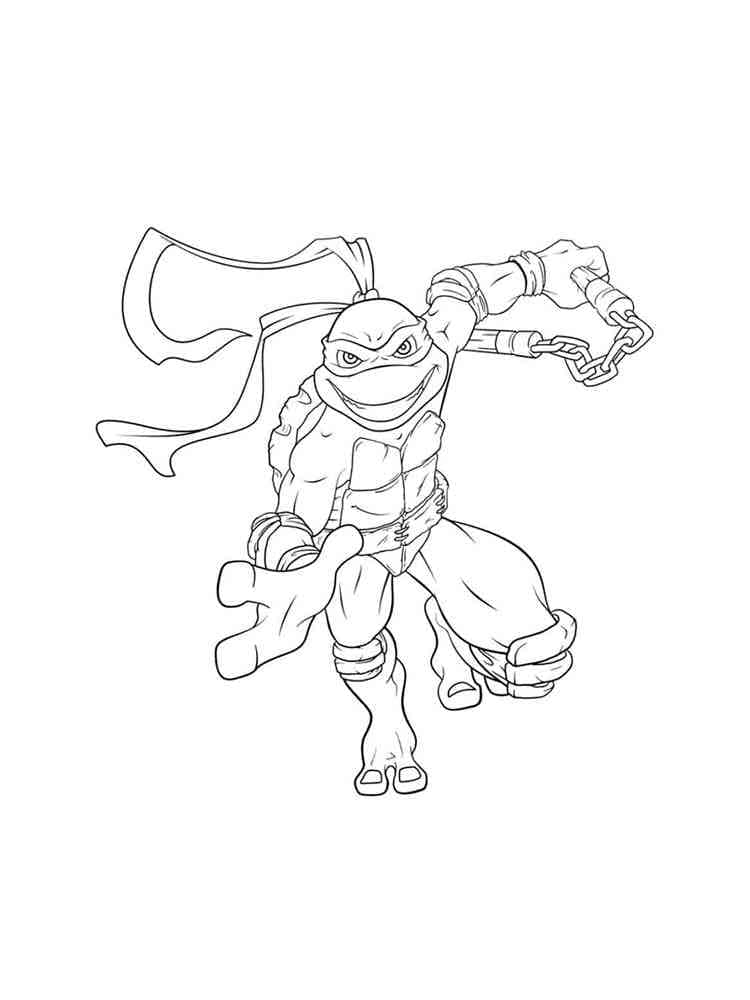 Desenho deMichelangelo Tartarugas Ninjas 4 para colorir