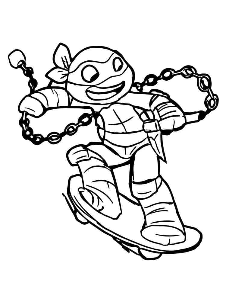 Desenho deMichelangelo Tartarugas Ninjas Fofo para colorir