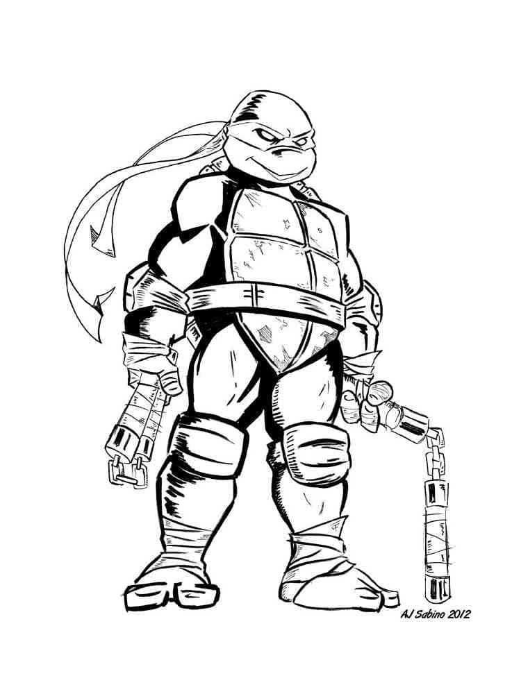 Desenho deMichelangelo Tartarugas Ninjas Grátis para colorir