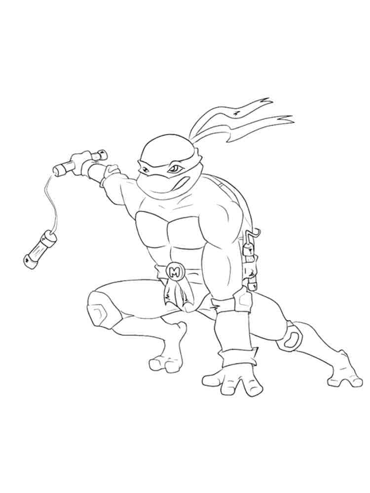 Desenho deMichelangelo Tartarugas Ninjas Grátis Para Crianças para colorir