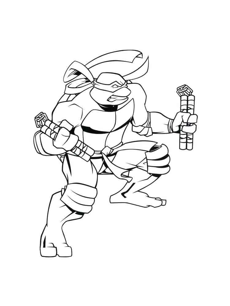 Desenho deMichelangelo Tartarugas Ninjas Irritado para colorir