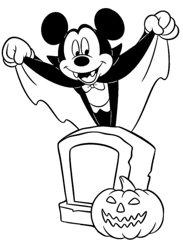 Desenho deMickey Disney Halloween para colorir