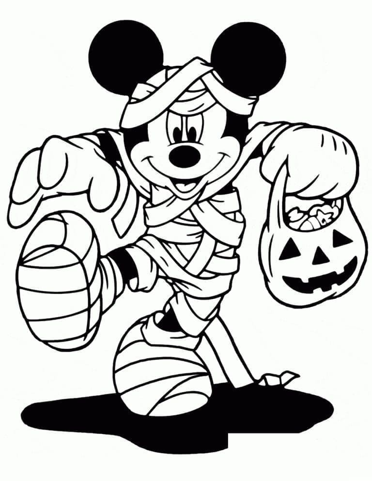 Desenho deMickey no Halloween para colorir