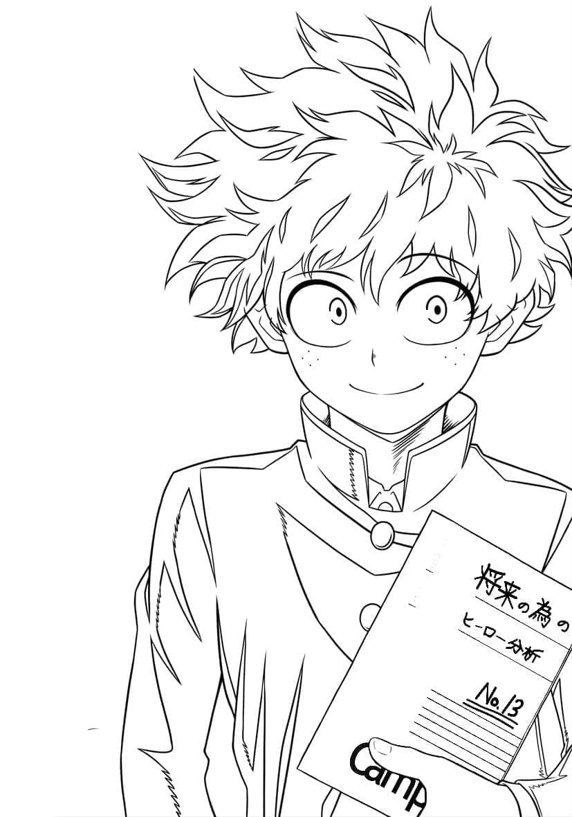 Desenho deMidoriya Alegre para colorir