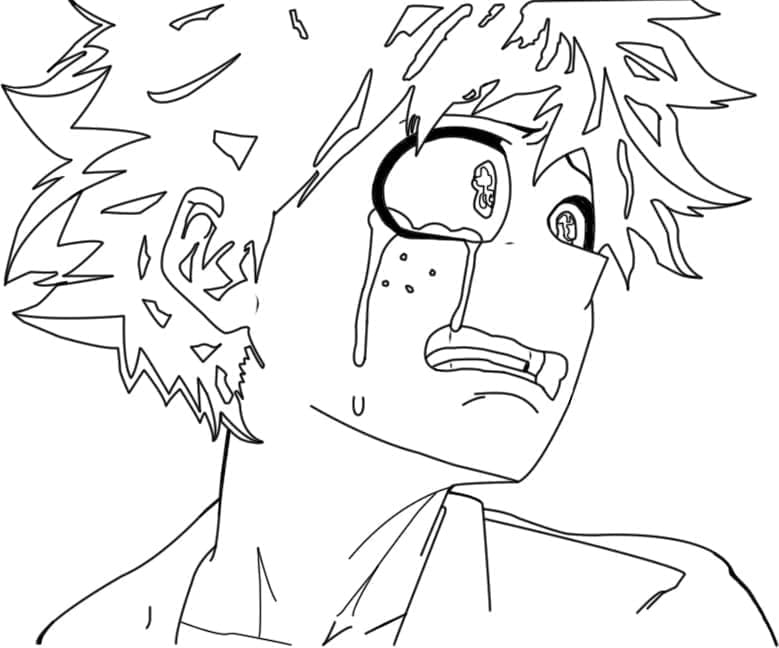 Desenho deMidoriya Chorando para colorir