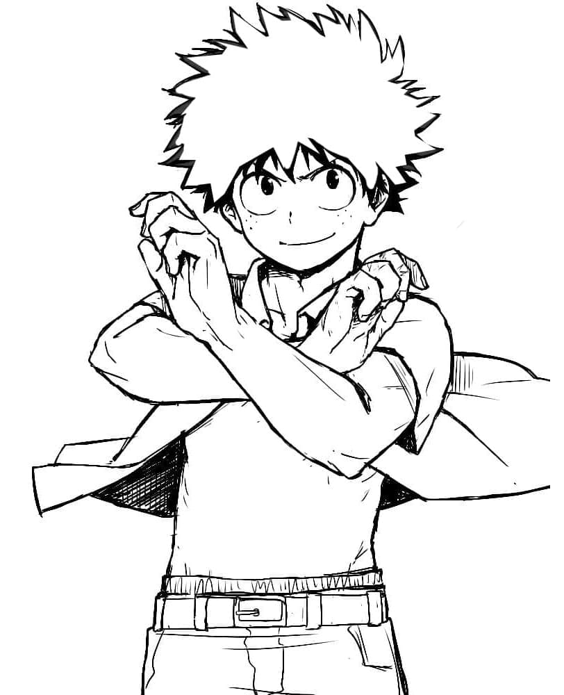 Desenho deMidoriya de Anime My Hero Academia para colorir