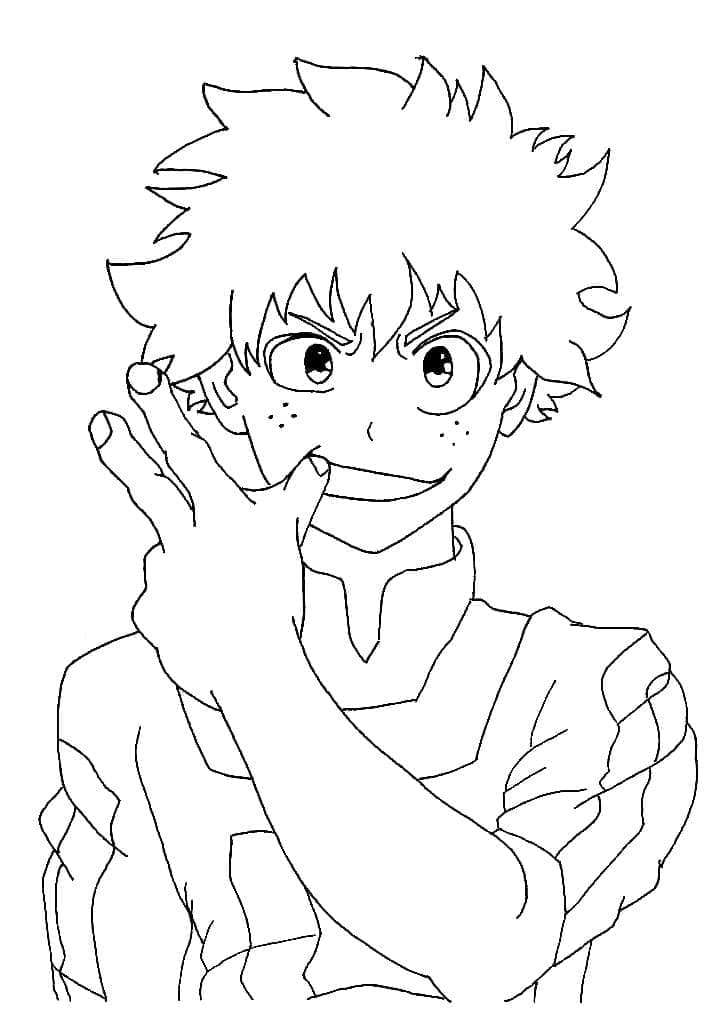 Desenho deMidoriya Feliz para colorir