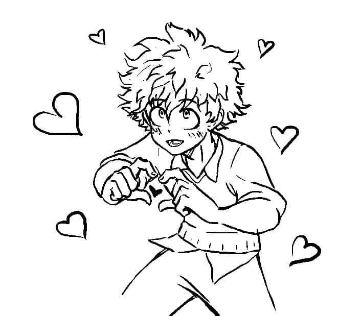 Desenho deMidoriya Fofo para colorir