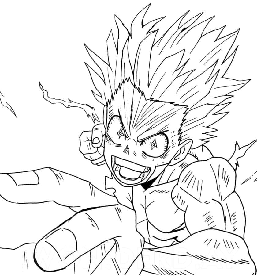 Desenho deMidoriya Muito Irritado para colorir