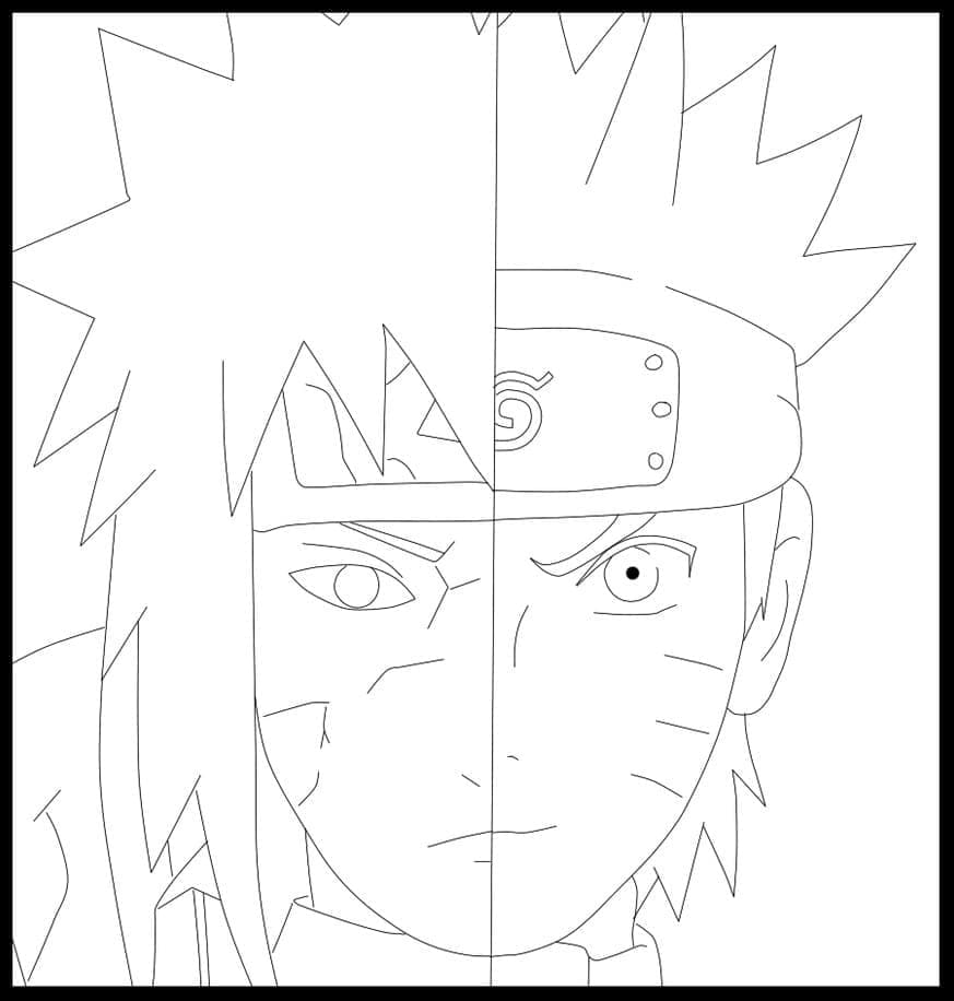 Desenho deMinato com Naruto para colorir