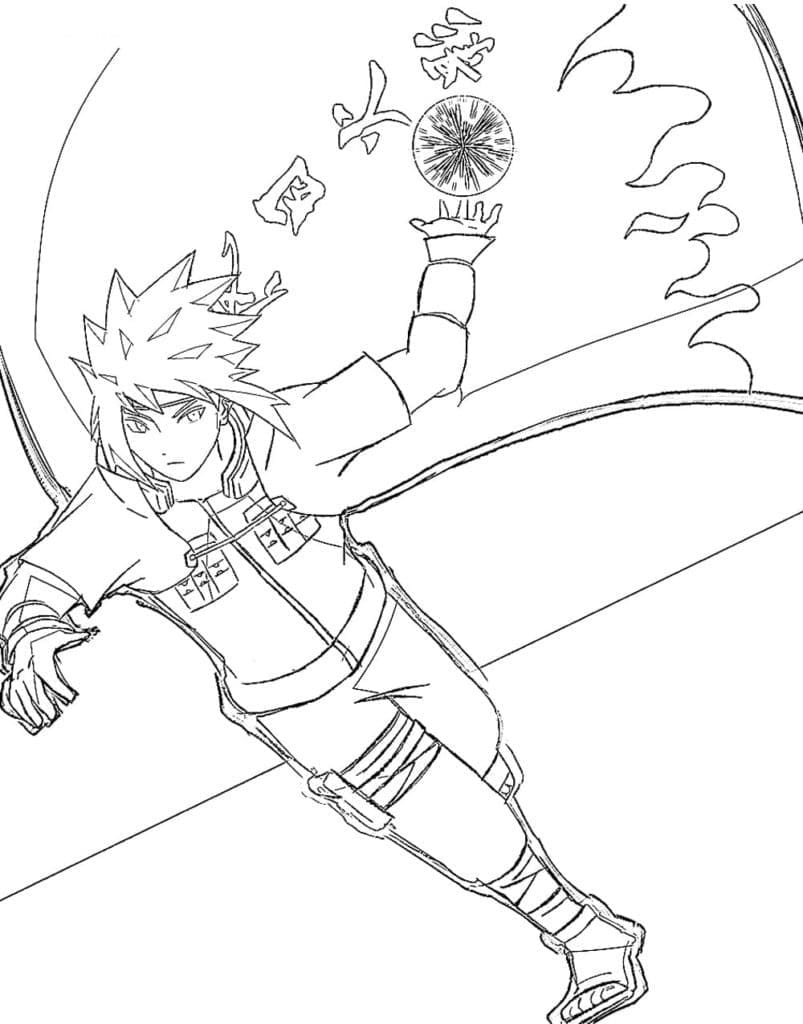 Desenho deMinato e Rasengan para colorir