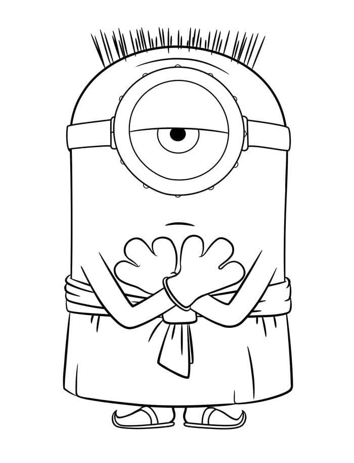 Desenho de Minion Engraçado para colorir