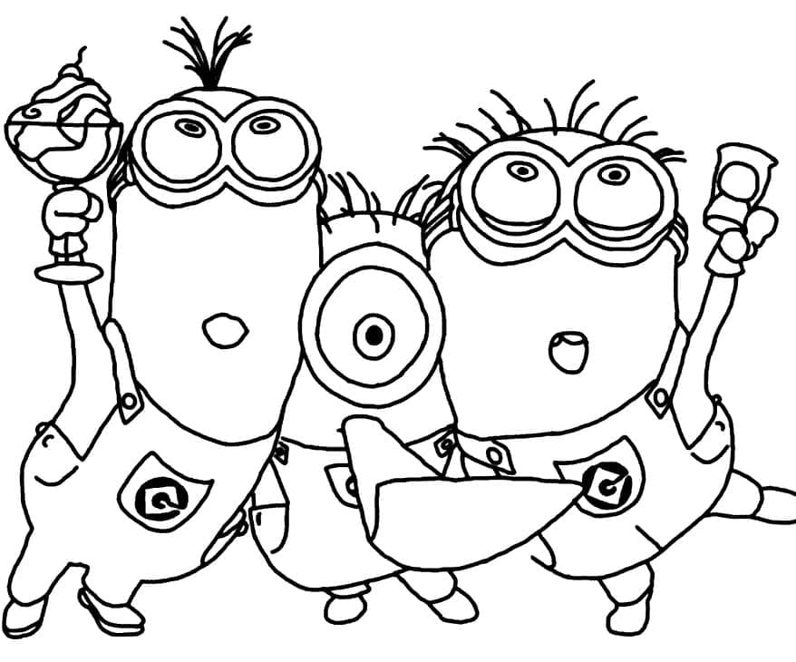 Desenho de Minion Grátis Para Crianças para colorir