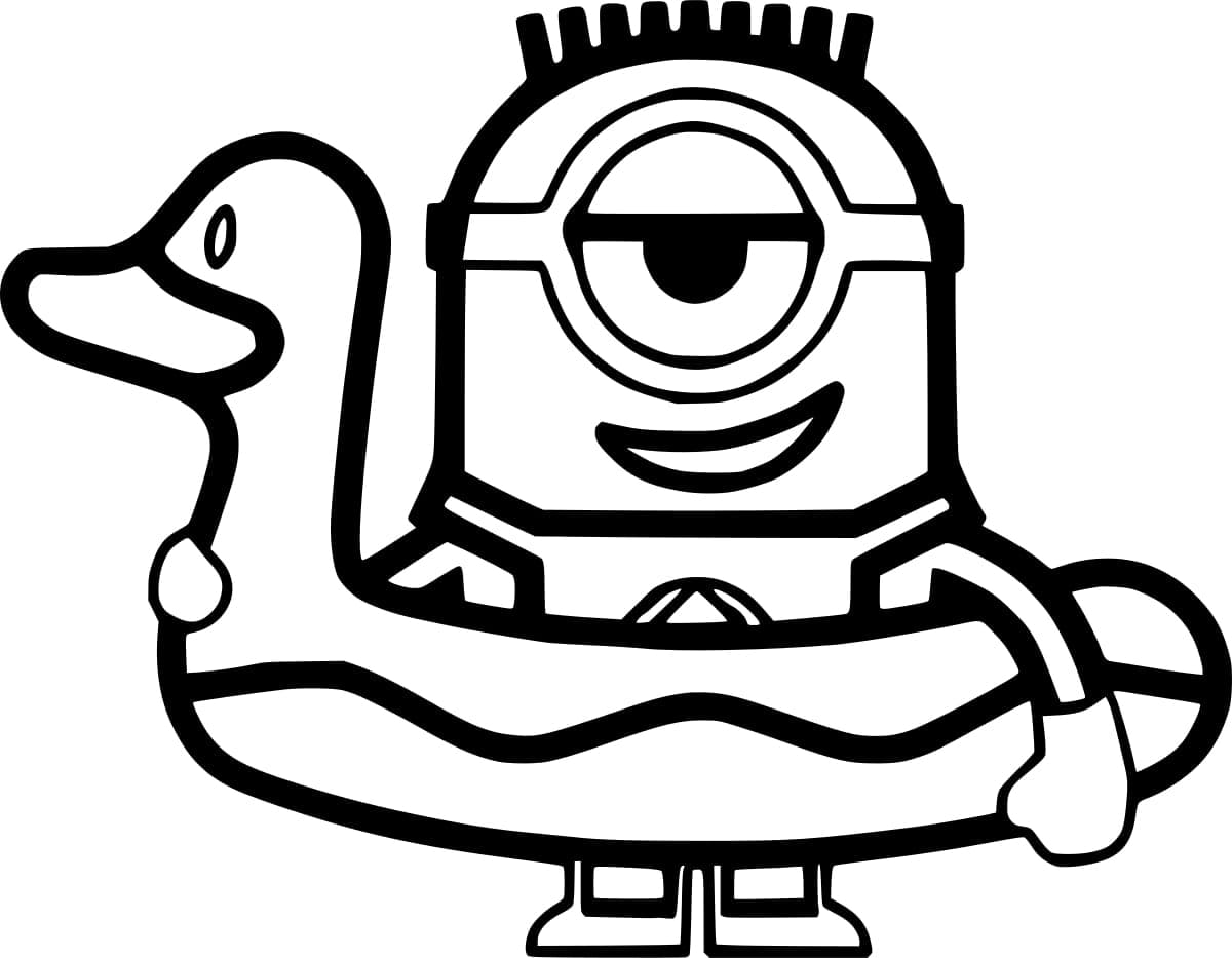 Desenho de Minion Vai Nadar para colorir