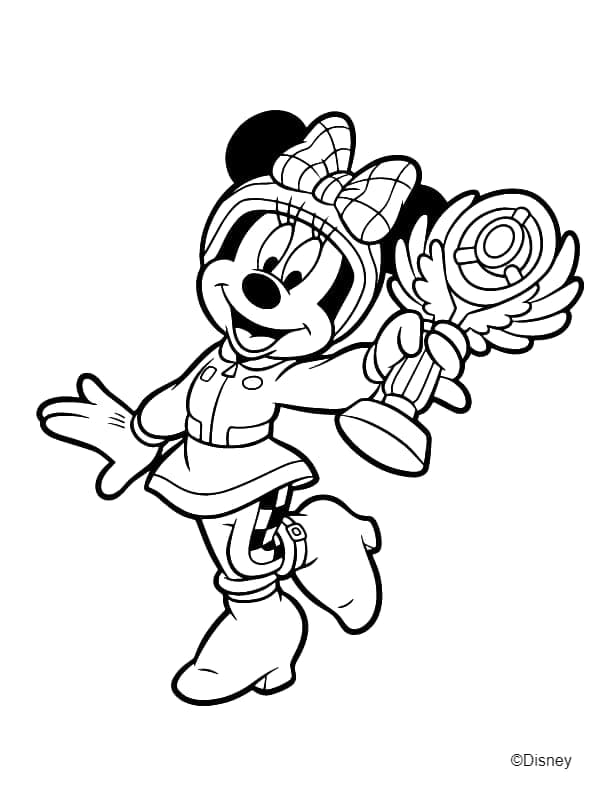 Desenho de Minnie Mouse com Troféu para colorir