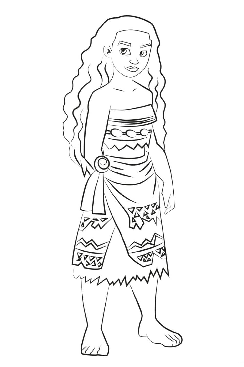 Desenho de Moana da Disney para colorir