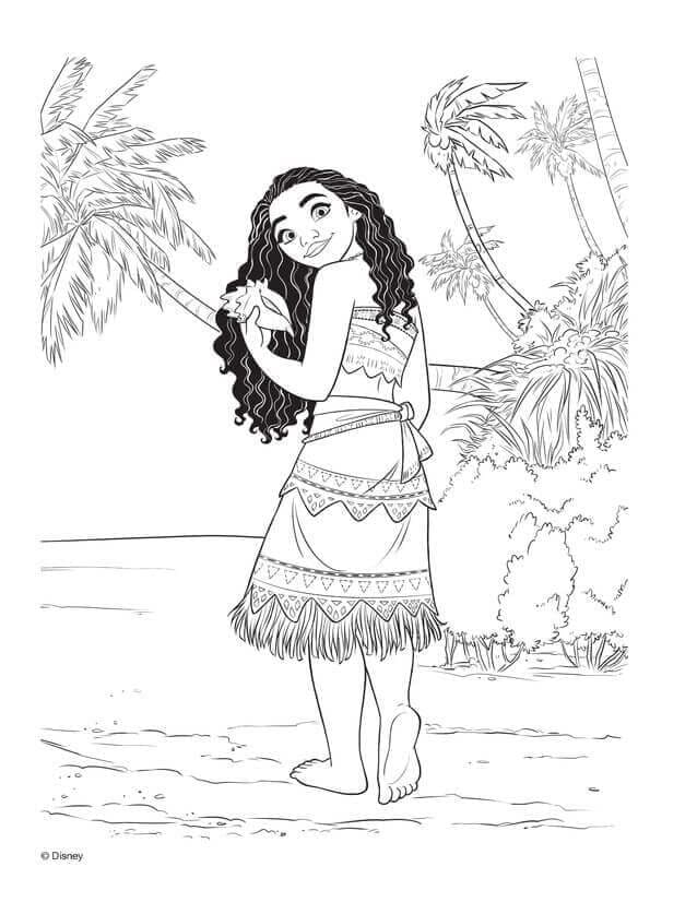 Desenho de Moana Disney para colorir