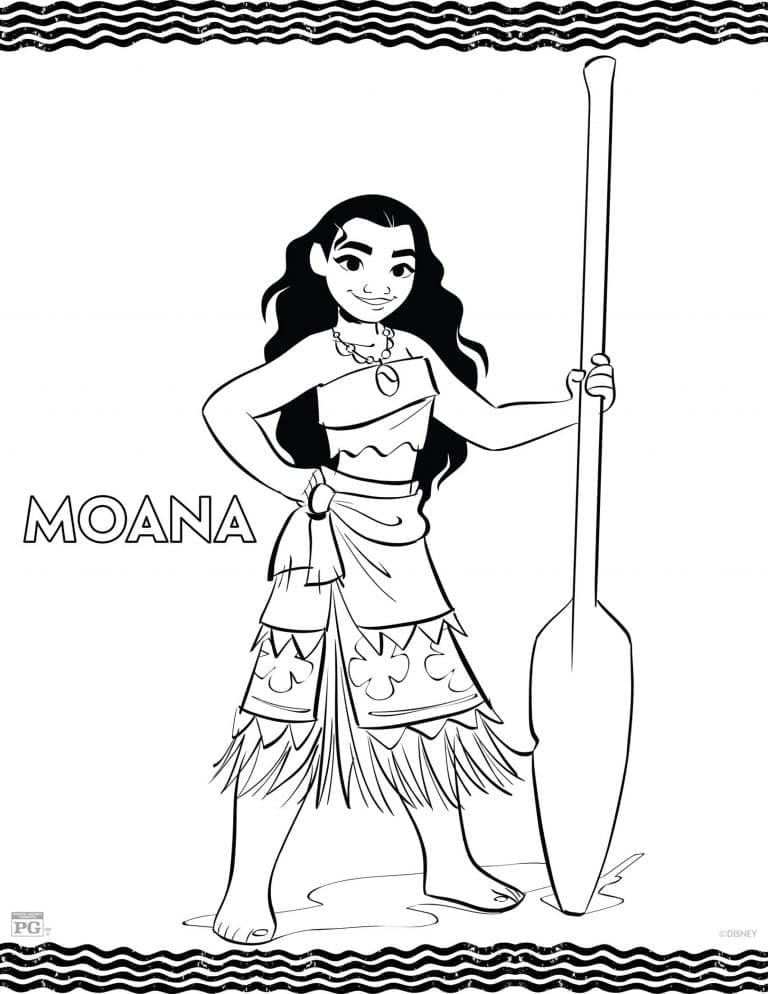 Desenho de Moana Maravilhosa para colorir