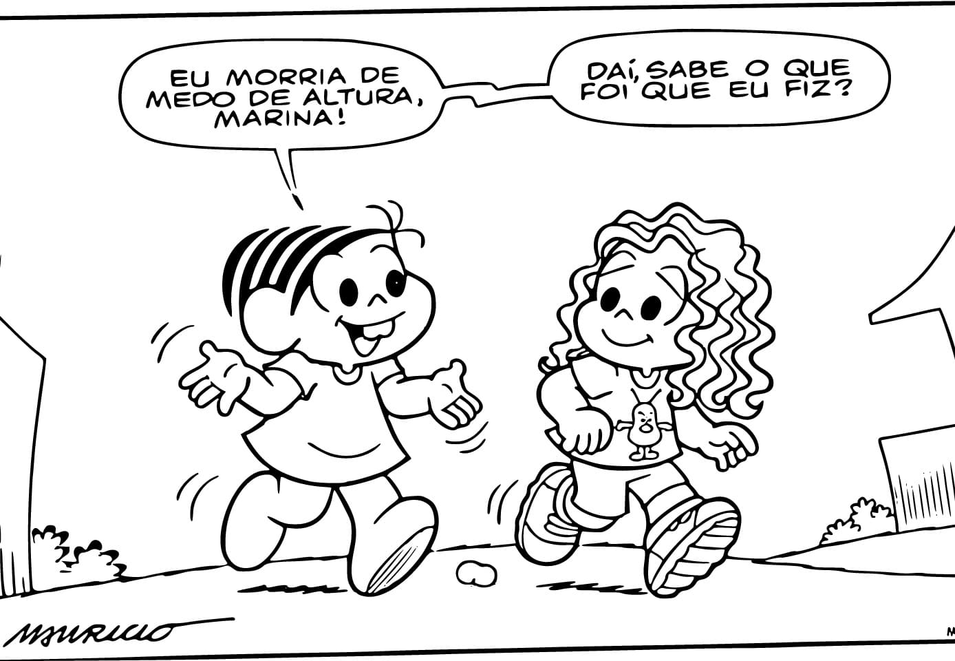 Desenho deMônica e Marina para colorir