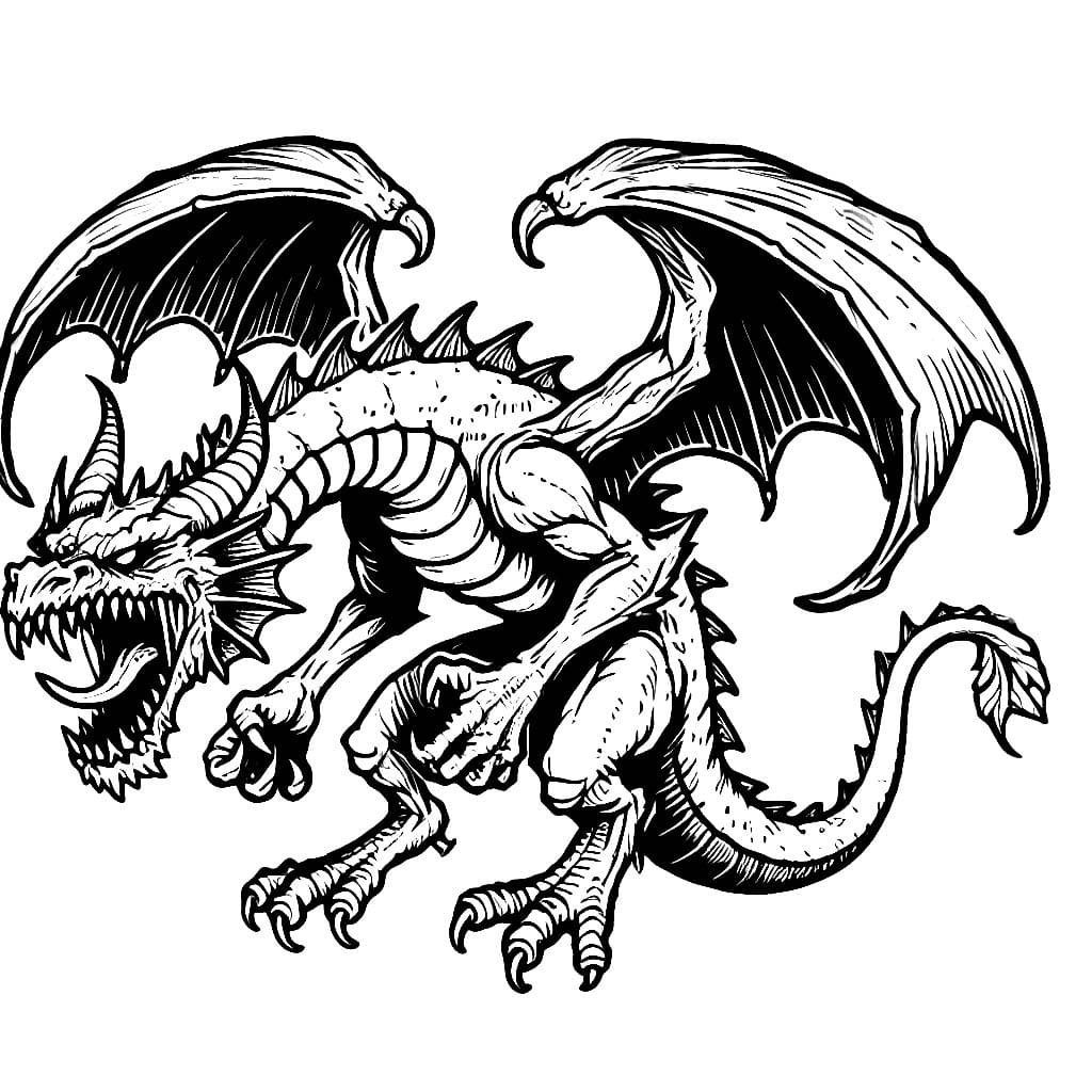 Desenho deMonstro Dragão Assustador para colorir