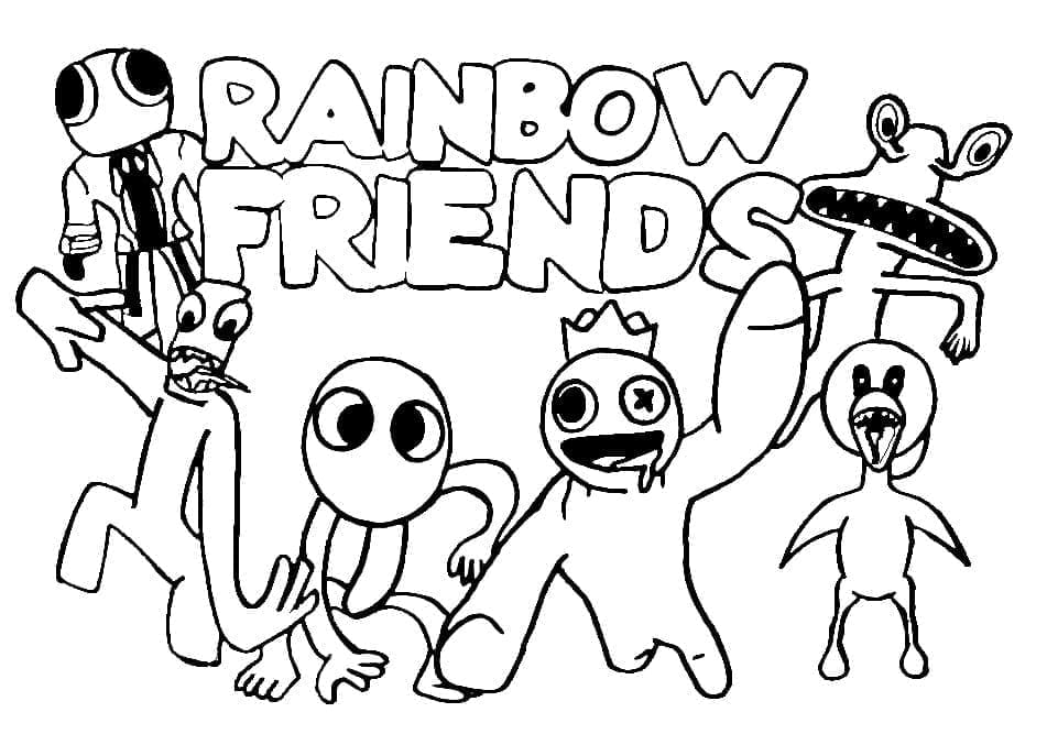 Desenho deMonstros Rainbow Friends para colorir