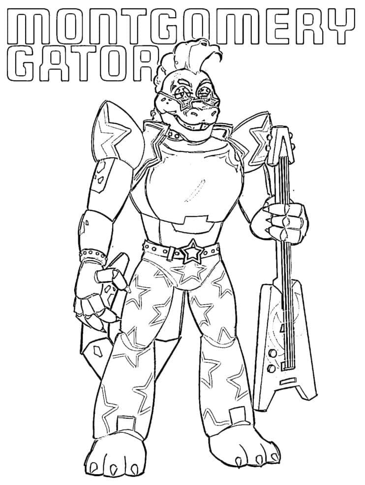 Desenho deMontgomery Gator FNAF para colorir