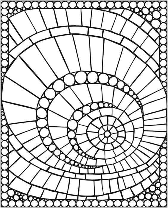 Desenho deMosaico Fantástico para colorir