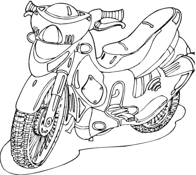 Desenho deMoto Grátis Para Crianças para colorir