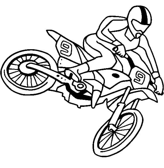 Desenho deMotocross Grátis Para Crianças para colorir