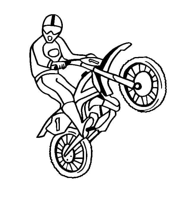 Desenho deMotocross Para Crianças para colorir