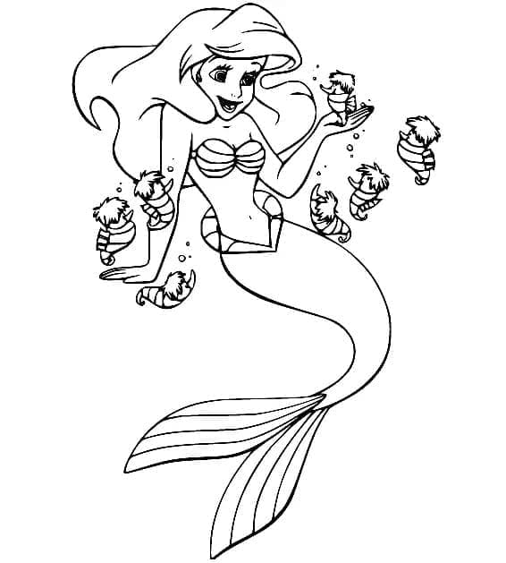 Desenho deMuito Linda Ariel para colorir