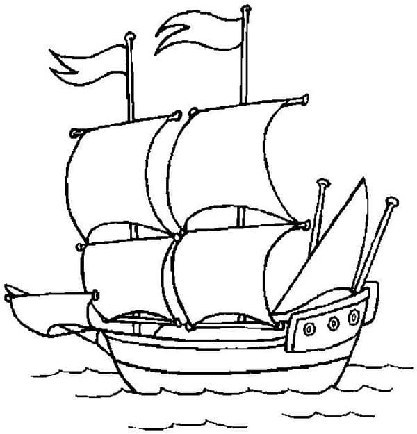 Desenho deNavio Pirata 10 para colorir