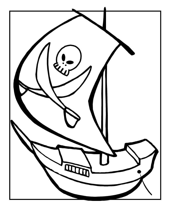 Desenho deNavio Pirata 11 para colorir