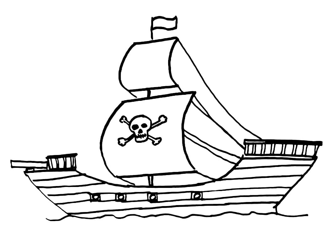 Desenho deNavio Pirata 12 para colorir