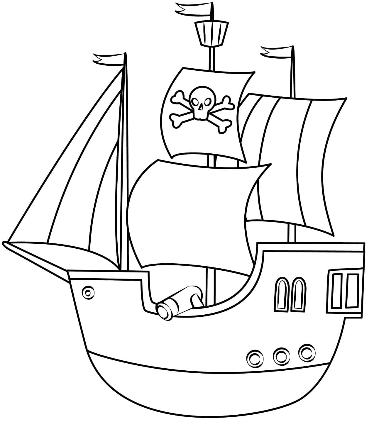 Desenho deNavio Pirata 13 para colorir