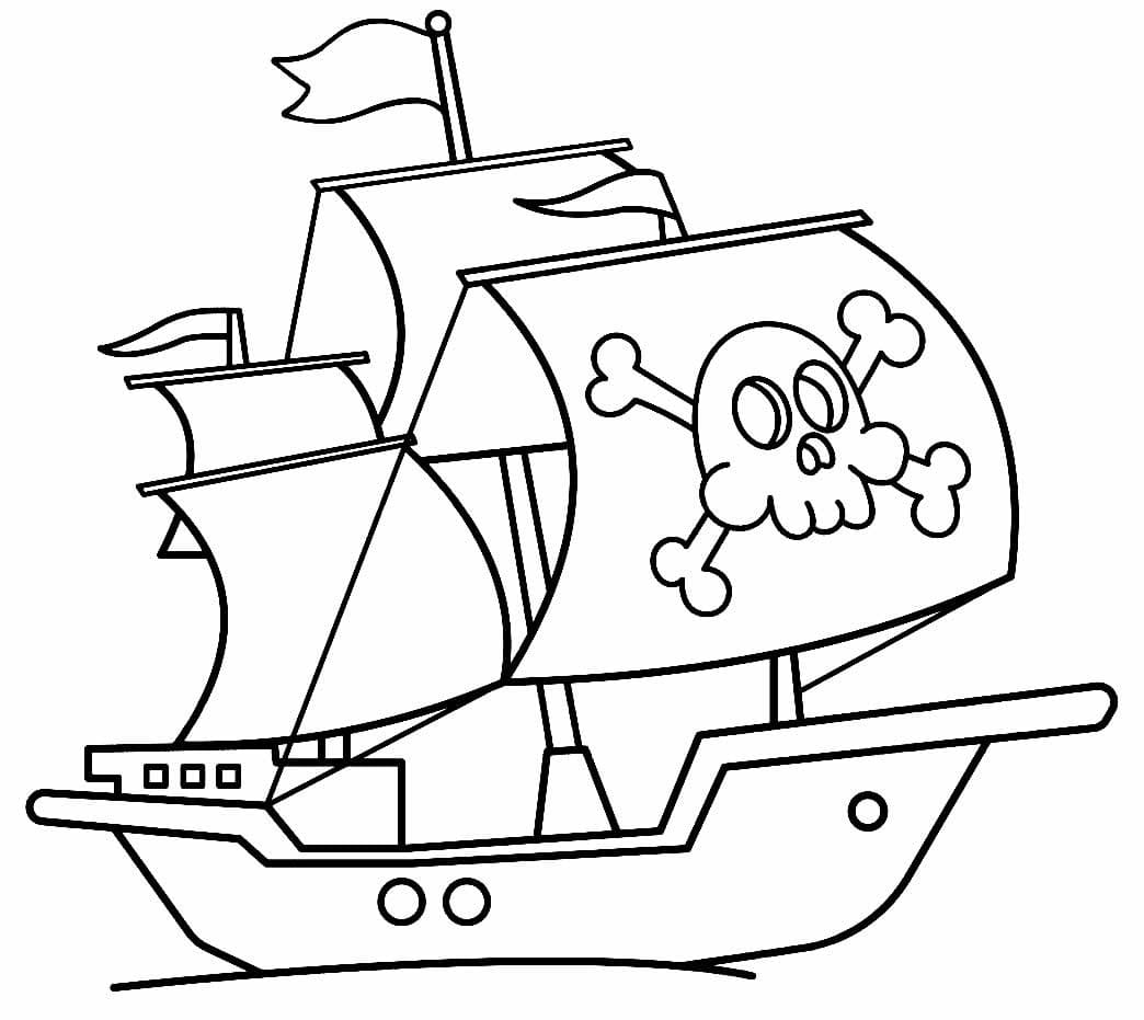 Desenho deNavio Pirata 15 para colorir