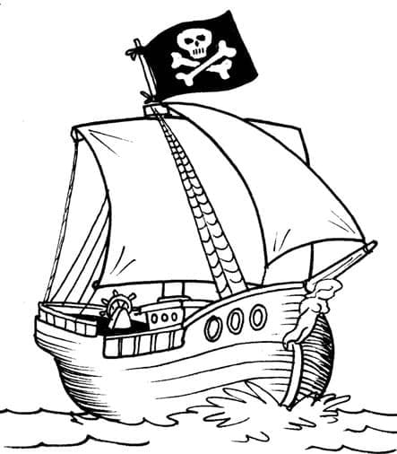 Desenho deNavio Pirata 4 para colorir