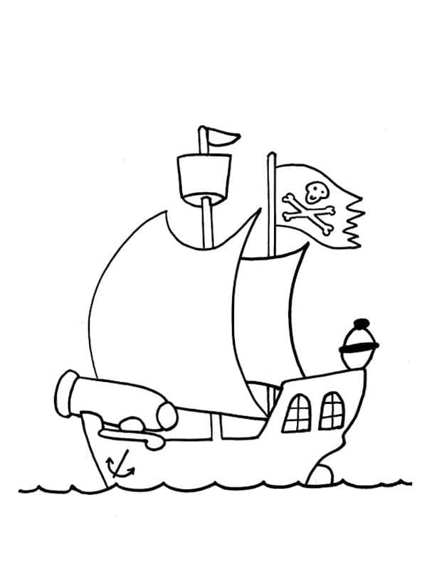 Desenho deNavio Pirata 5 para colorir