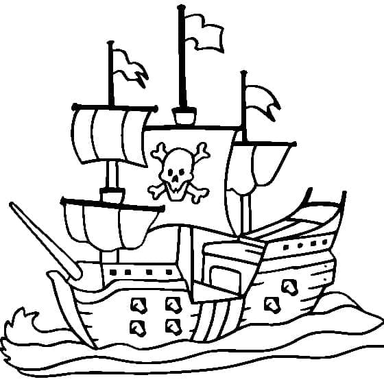 Desenho deNavio Pirata 6 para colorir